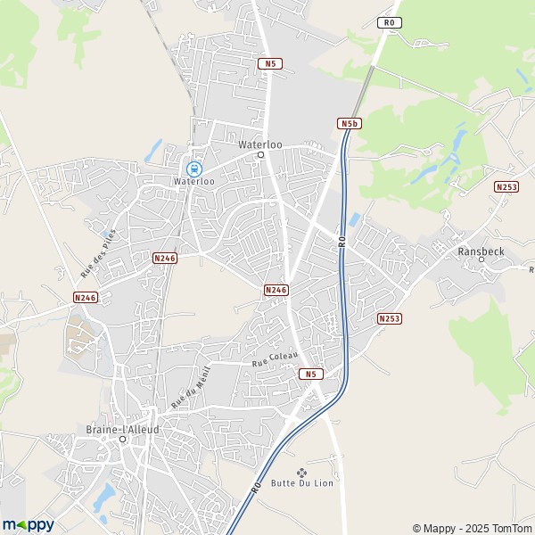 La carte pour la ville de 1310-1640 Waterloo