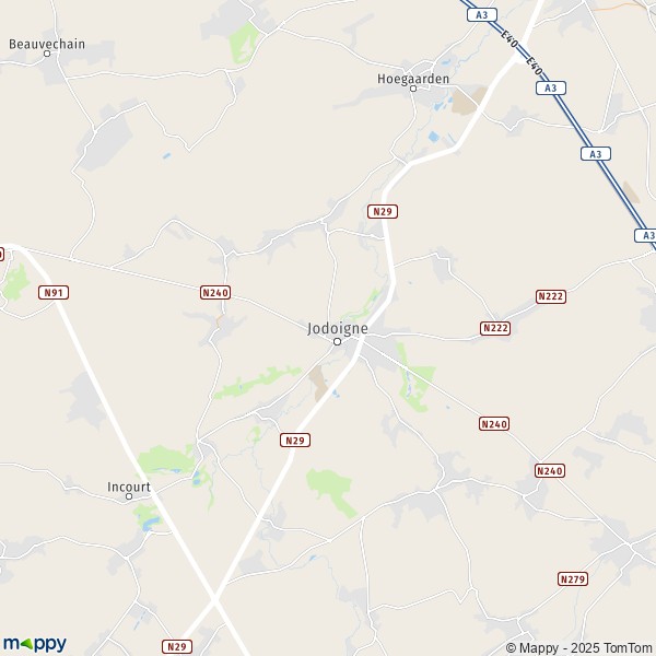 La carte pour la ville de 1315-3320 Jodoigne