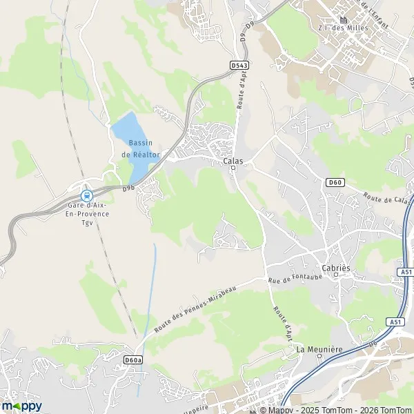 Plan cabries : carte de cabries (13170) et infos pratiques