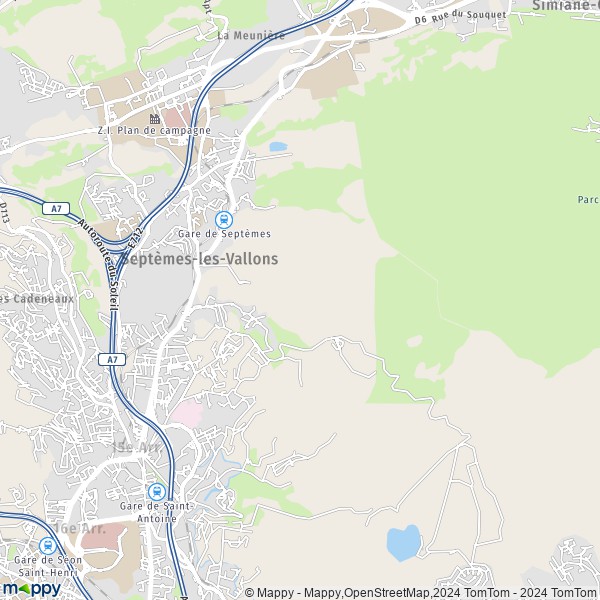 La carte pour la ville de Septèmes-les-Vallons 13240