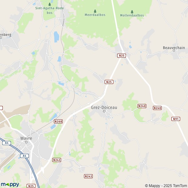 La carte pour la ville de 1325-3053 Grez-Doiceau