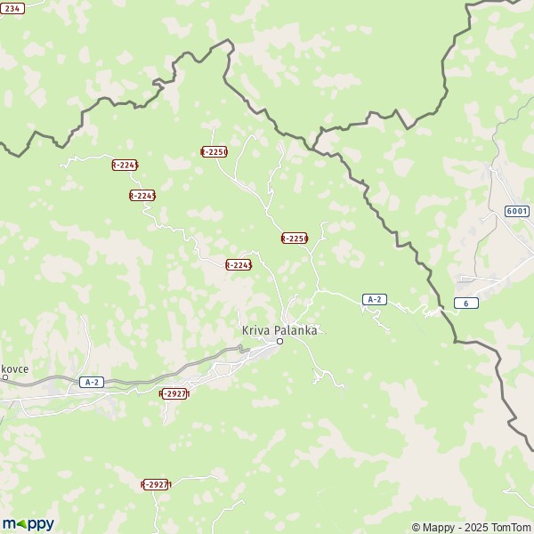 La carte pour la ville de Kriva Palanka 1330-1360