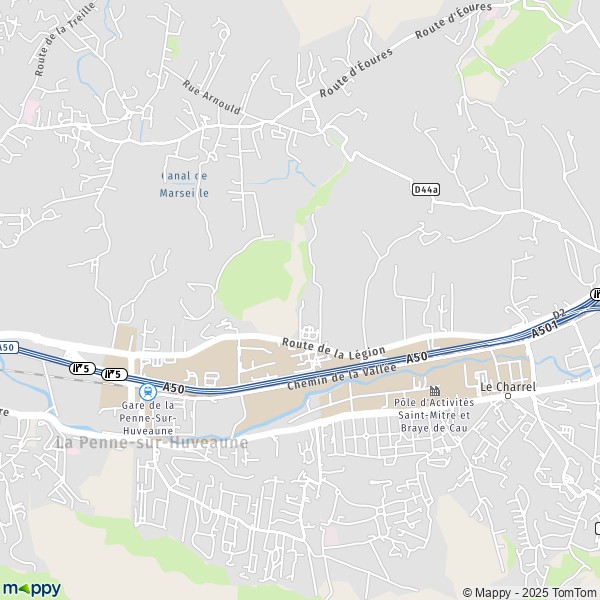 Carte Pôle d'Activités de l'Aumône, 13400 Aubagne
