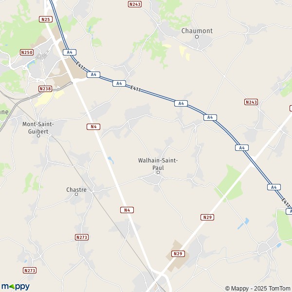 La carte pour la ville de 1360-5030 Walhain