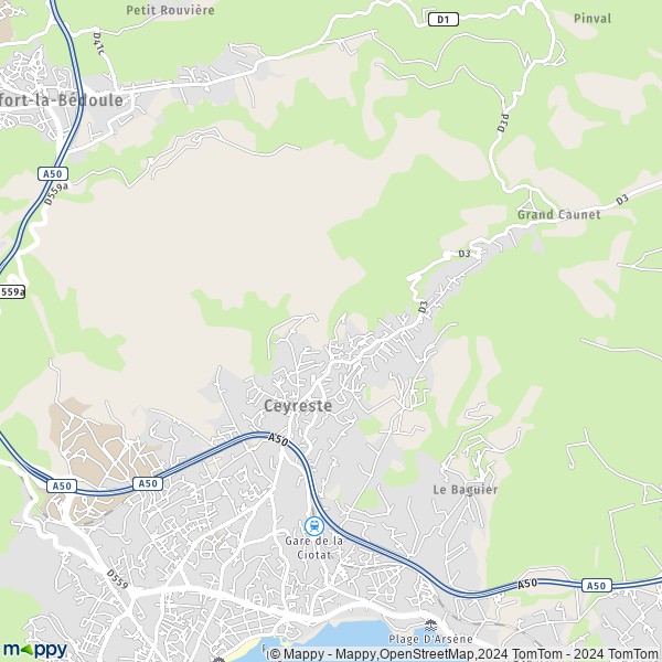 La carte pour la ville de Ceyreste 13600