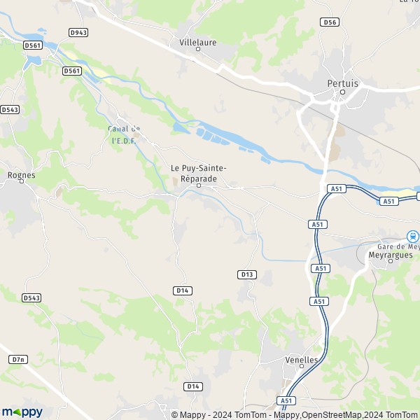 La carte pour la ville de Le Puy-Sainte-Réparade 13610