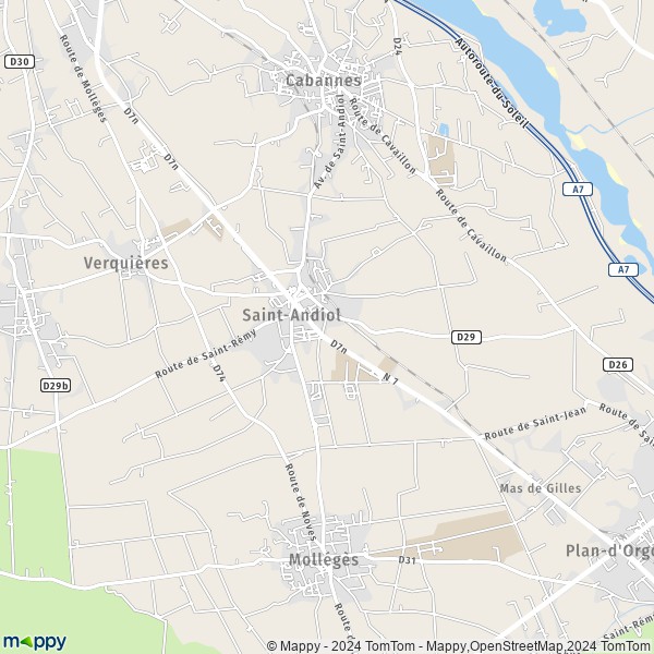 La carte pour la ville de Saint-Andiol 13670
