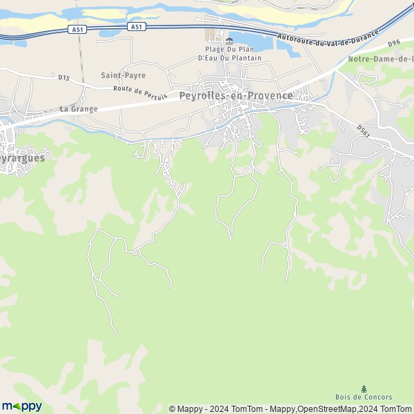 La carte pour la ville de Peyrolles-en-Provence 13860