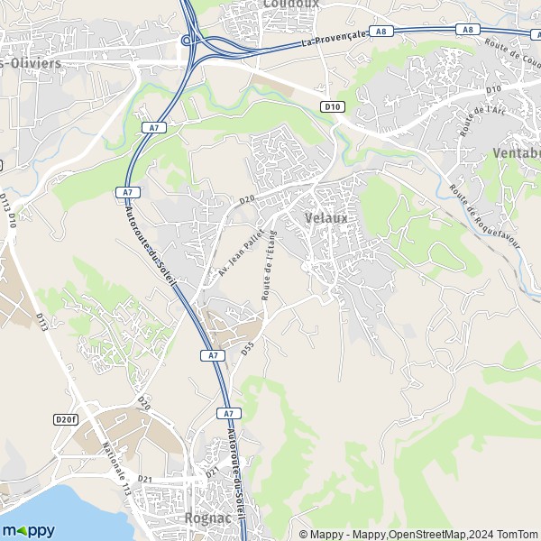 La carte pour la ville de Velaux 13880