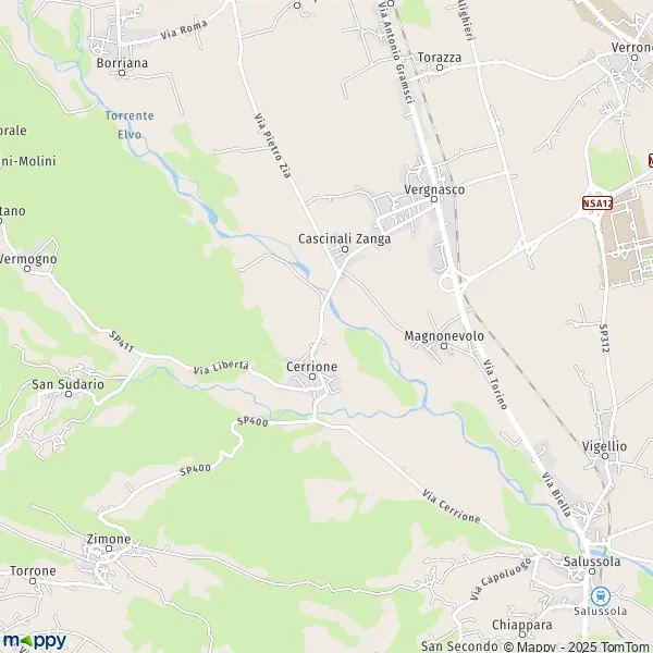 Plan Cerrione carte de Cerrione (13882) et infos pratiques