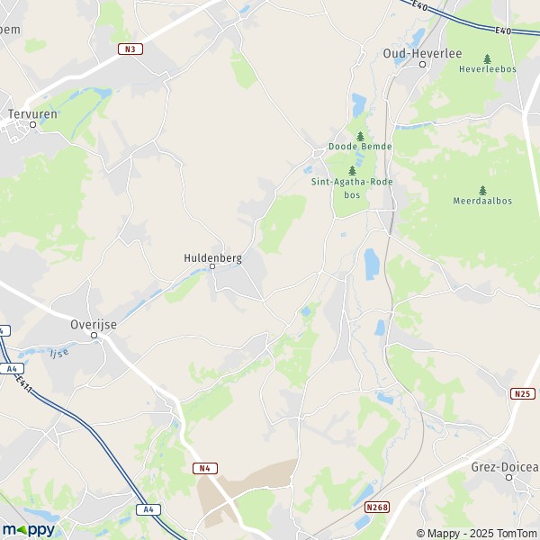 La carte pour la ville de 1390-3061 Huldenberg