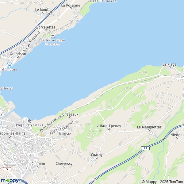 La carte pour la ville de Cheseaux-Noréaz 1400-1462