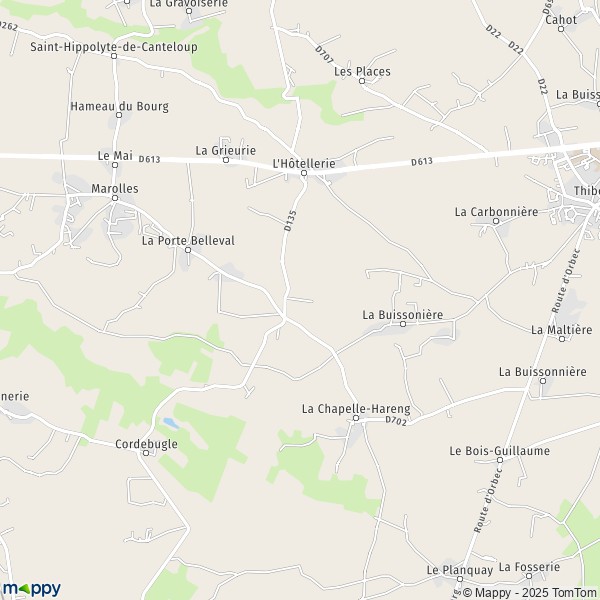 Carte La Chènevière, 14100 Marolles