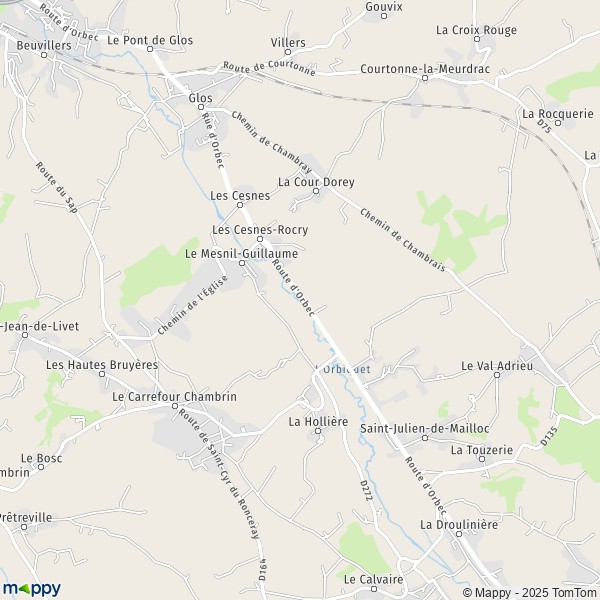 Carte La Route d'Orbec, 14100 Saint-Martin-de-Mailloc