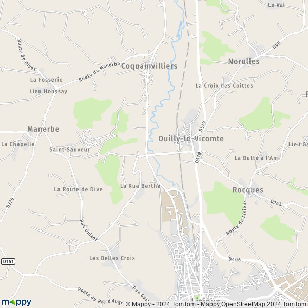 La carte pour la ville de Ouilly-le-Vicomte 14100