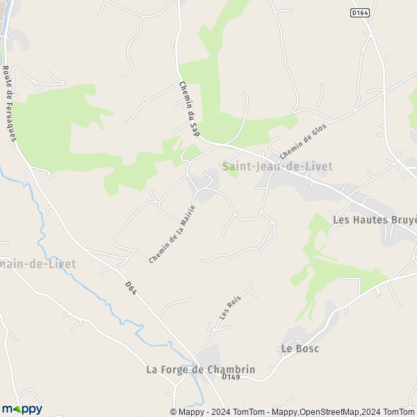 La carte pour la ville de Saint-Jean-de-Livet 14100