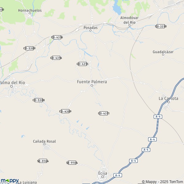 La carte pour la ville de 14110-41409 Fuente Palmera
