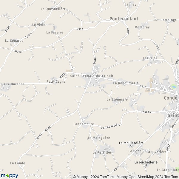 La carte pour la ville de Saint-Germain-du-Crioult, 14110 Condé-en-Normandie