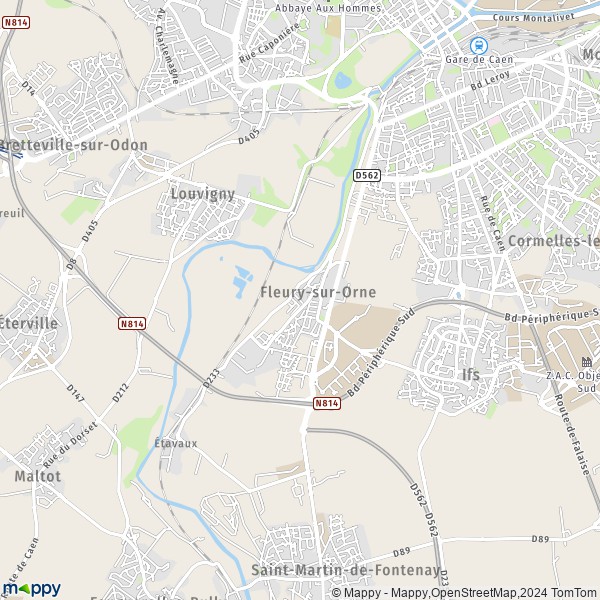 La carte pour la ville de Fleury-sur-Orne 14123
