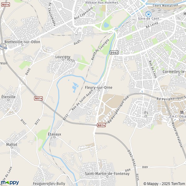 La carte pour la ville de Fleury-sur-Orne 14123