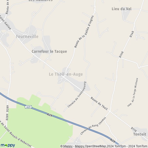 La carte pour la ville de Le Theil-en-Auge 14130