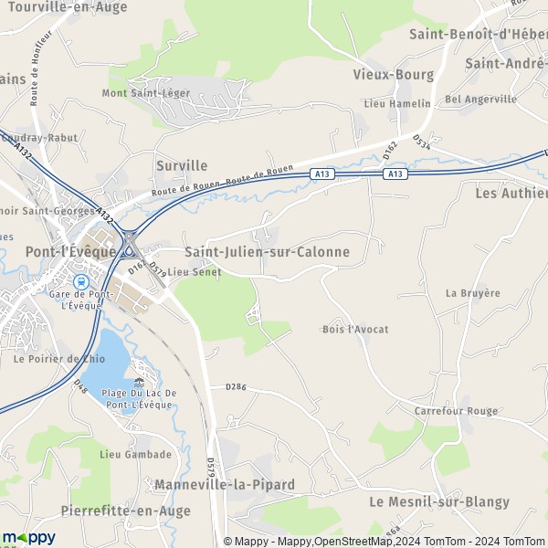 La carte pour la ville de Saint-Julien-sur-Calonne 14130