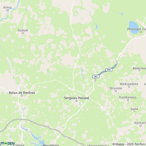 La carte pour la ville de Serguiev Possad 141300-601621
