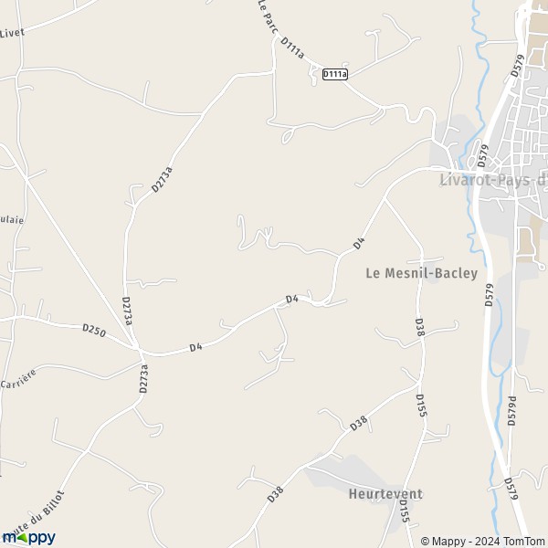 La carte pour la ville de Le Mesnil-Bacley, 14140 Livarot-Pays-d'Auge