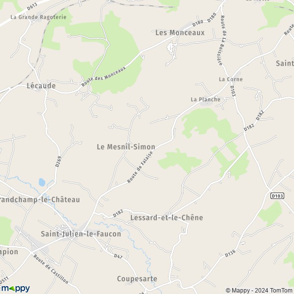 La carte pour la ville de Le Mesnil-Simon 14140