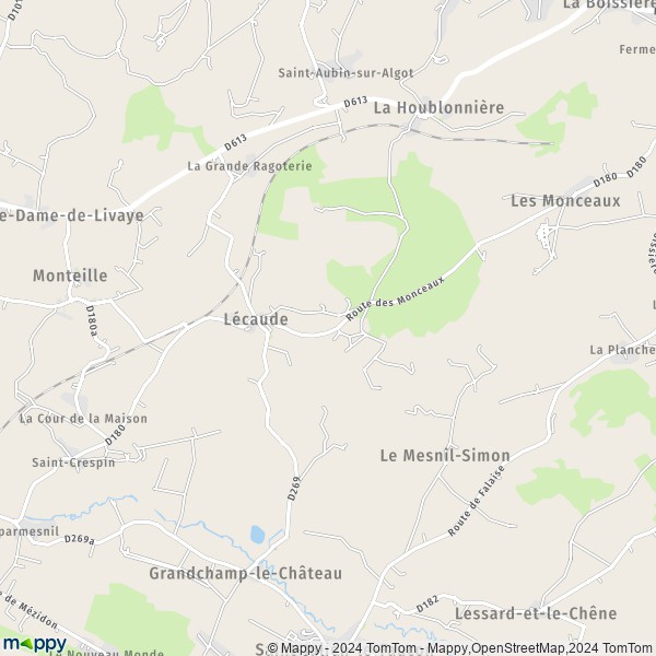 La carte pour la ville de Lécaude, 14140 Mézidon-Vallée-d'Auge