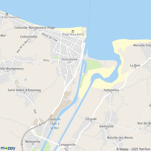 La carte pour la ville de Ouistreham 14150