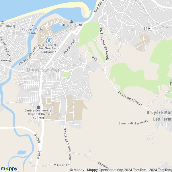 La carte pour la ville de Dives-sur-Mer 14160