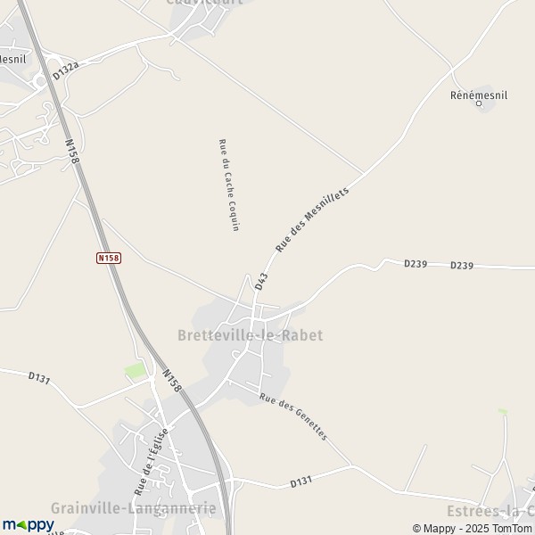 La carte pour la ville de Bretteville-le-Rabet 14190