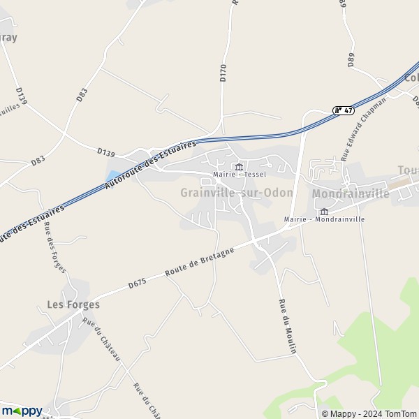 La carte pour la ville de Grainville-sur-Odon 14210