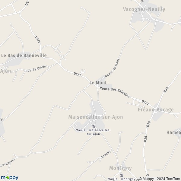 La carte pour la ville de Maisoncelles-sur-Ajon 14210