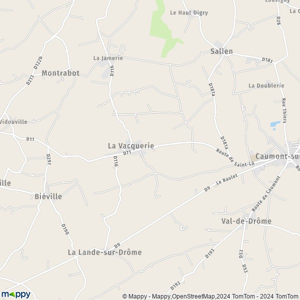 La carte pour la ville de La Vacquerie, 14240 Caumont-sur-Aure
