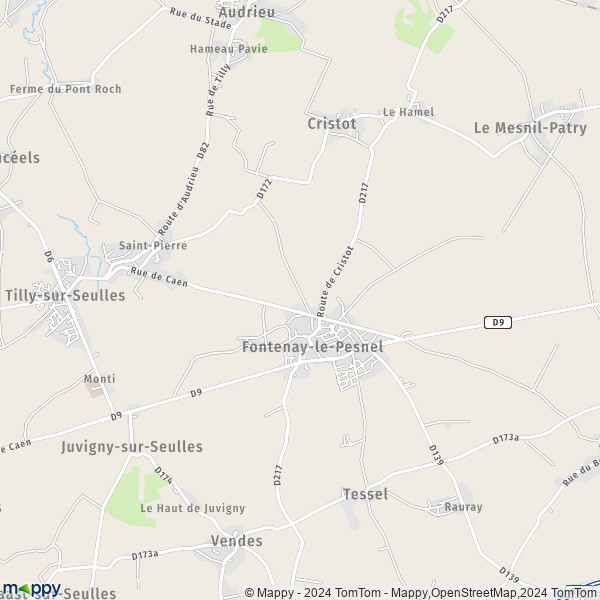 La carte pour la ville de Fontenay-le-Pesnel 14250