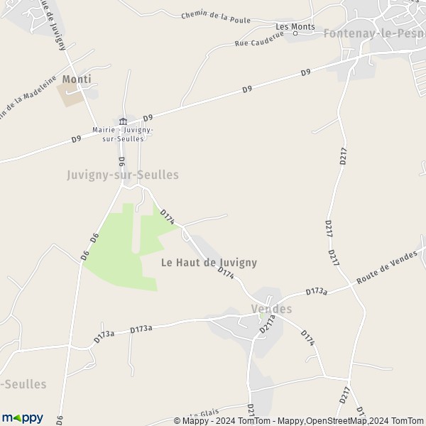 La carte pour la ville de Juvigny-sur-Seulles 14250