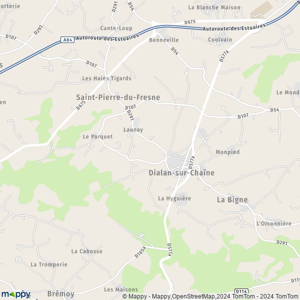 La carte pour la ville de Jurques, 14260 Dialan-sur-Chaîne