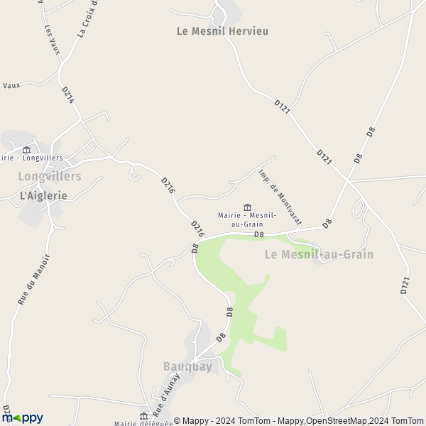 La carte pour la ville de Le Mesnil-au-Grain 14260