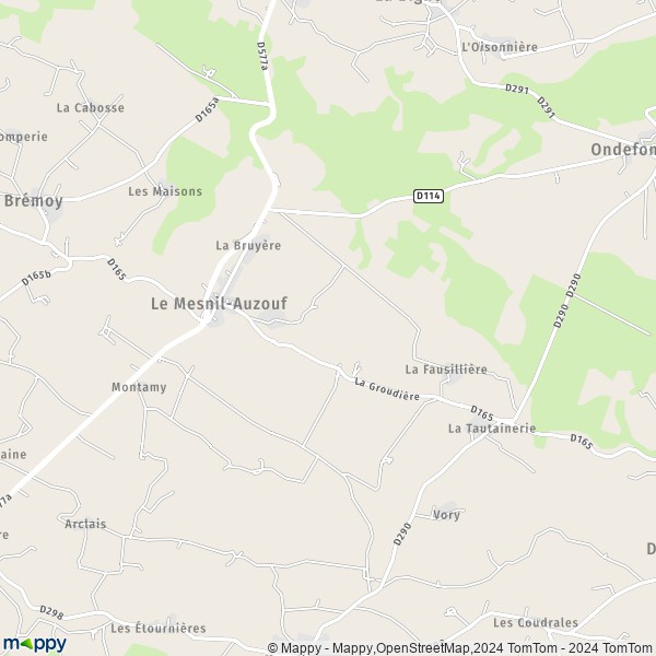 La carte pour la ville de Le Mesnil-Auzouf, 14260 Dialan-sur-Chaîne