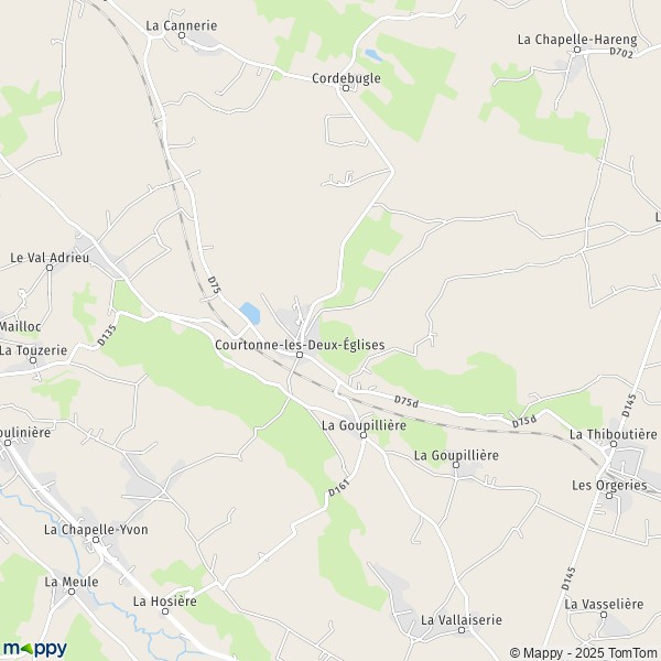 La carte pour la ville de Courtonne-les-Deux-Églises 14290