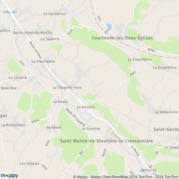 La carte pour la ville de La Chapelle-Yvon, 14290 Valorbiquet
