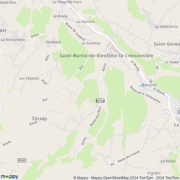 La carte pour la ville de Saint-Martin-de-Bienfaite-la-Cressonnière 14290