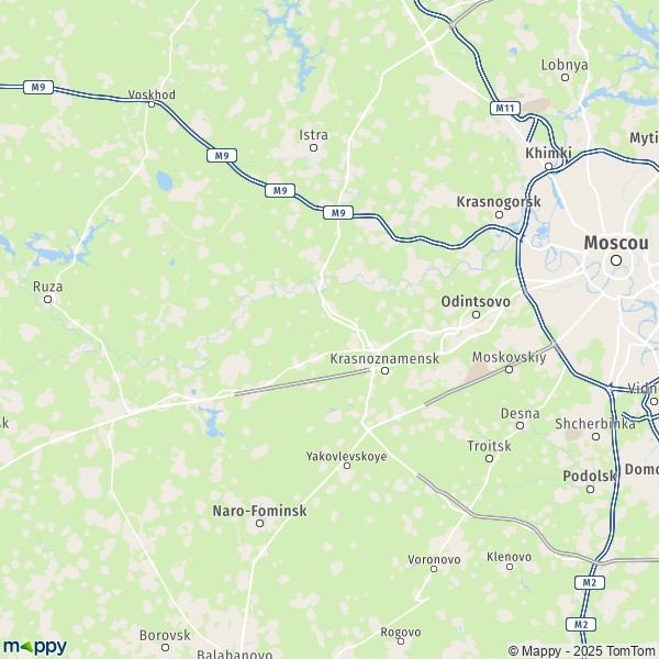 La carte pour la ville de Odintsovo 143001-143185