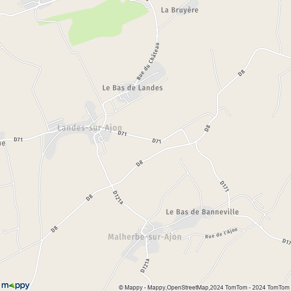 La carte pour la ville de Landes-sur-Ajon 14310