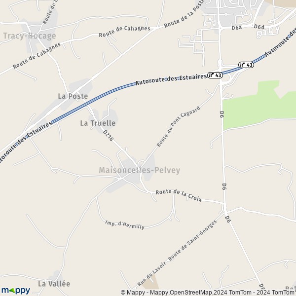 La carte pour la ville de Maisoncelles-Pelvey 14310