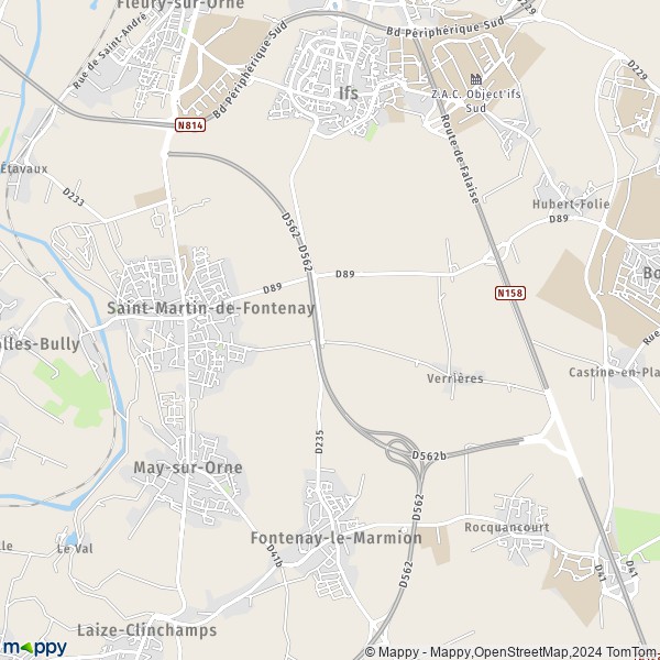 La carte pour la ville de Saint-Martin-de-Fontenay 14320