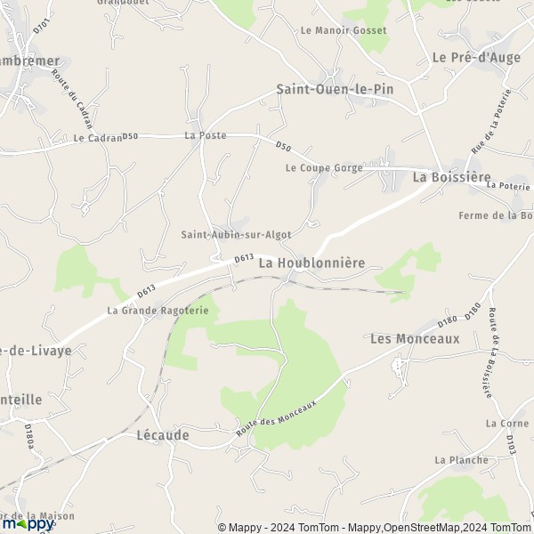 La carte pour la ville de La Houblonnière 14340