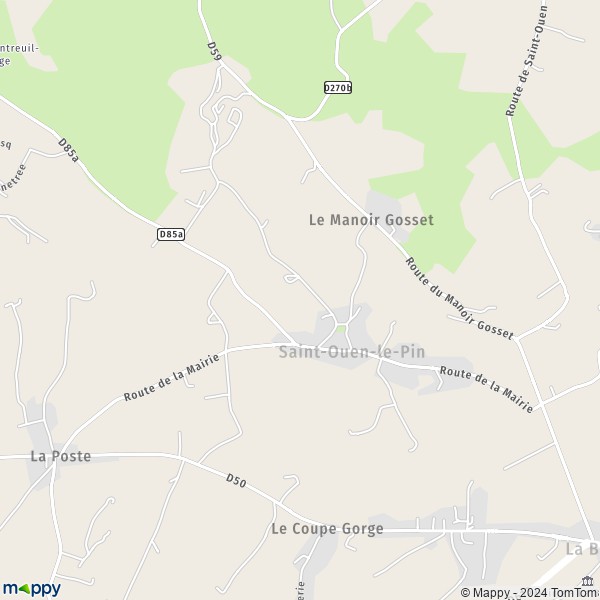 La carte pour la ville de Saint-Ouen-le-Pin 14340